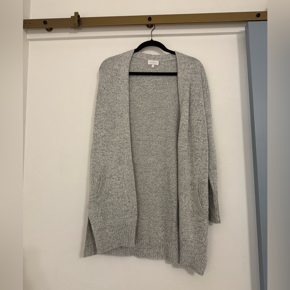 Lucky Brand Gray Women's Cardigan, Open Front Cardigan, Women’s Sweater
